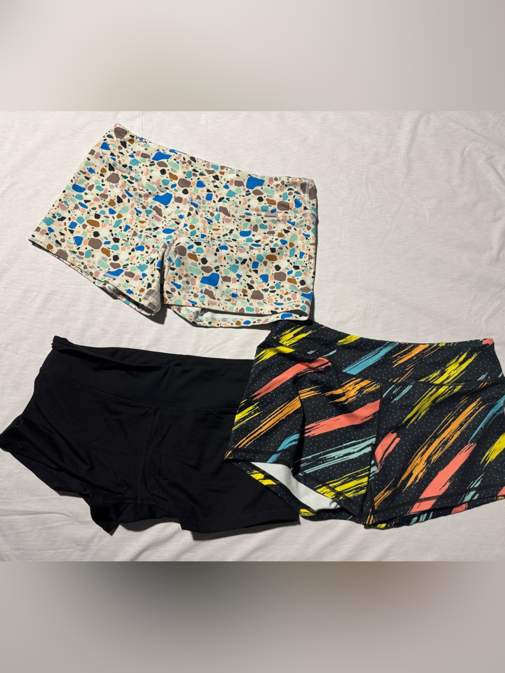 Women’s Mid-Rise Active Shorts - Black, Patterned & Speckled Options